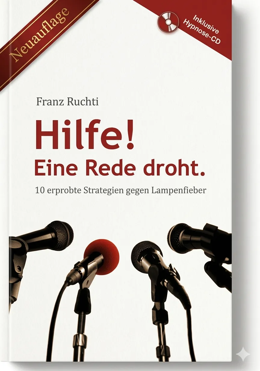 Buchcover – Hilfe! Eine Rede droht. von Franz Ruchti